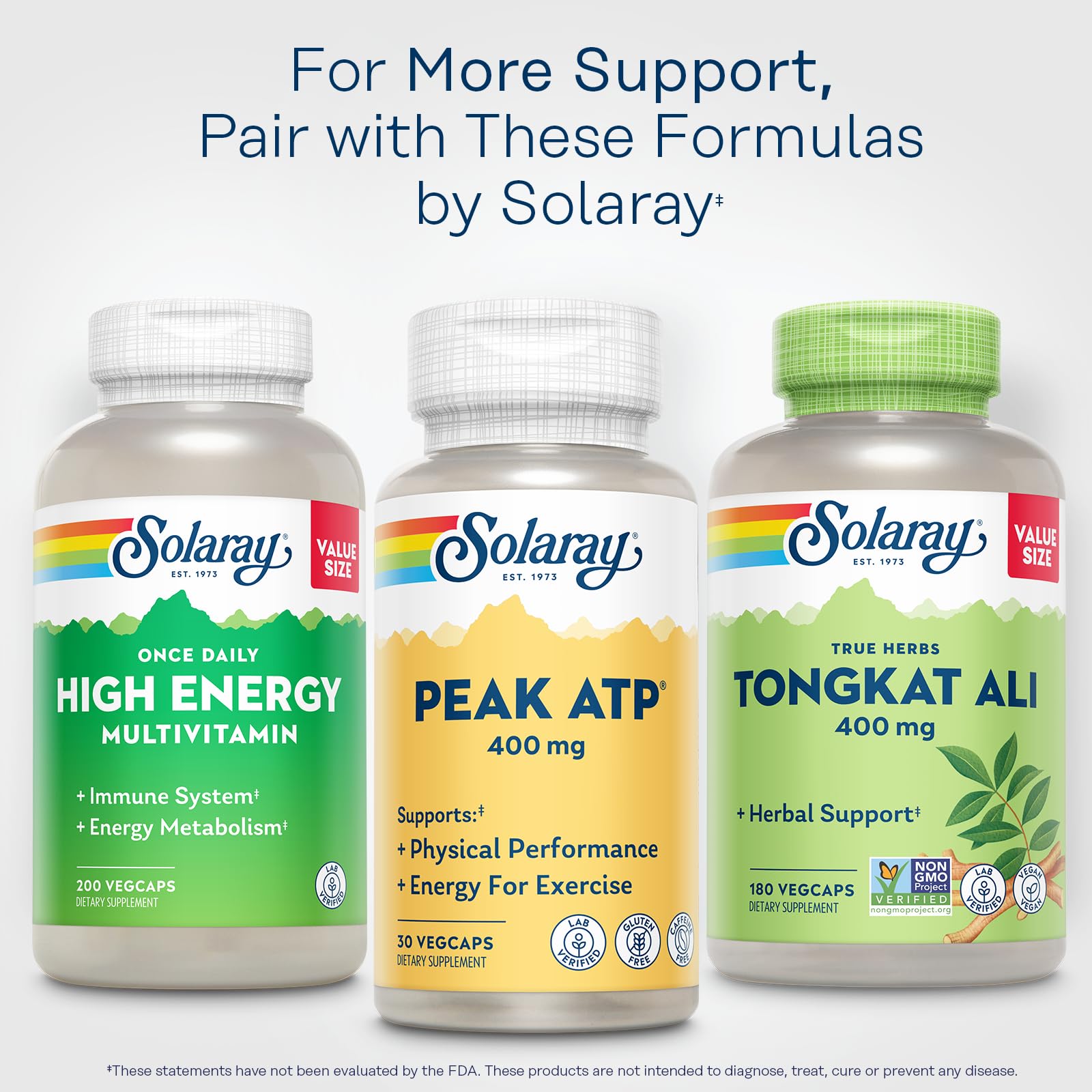 SOLARAY Peak ATP 400 mg - Physical Performance and Exercise Energy Supplements - Stim Free Pre Workout Pills - No Caffeine or Gluten - Lab Verified - 60-Day Guarantee - 30 Servings, 30 VegCaps SOLARAY Au supplements