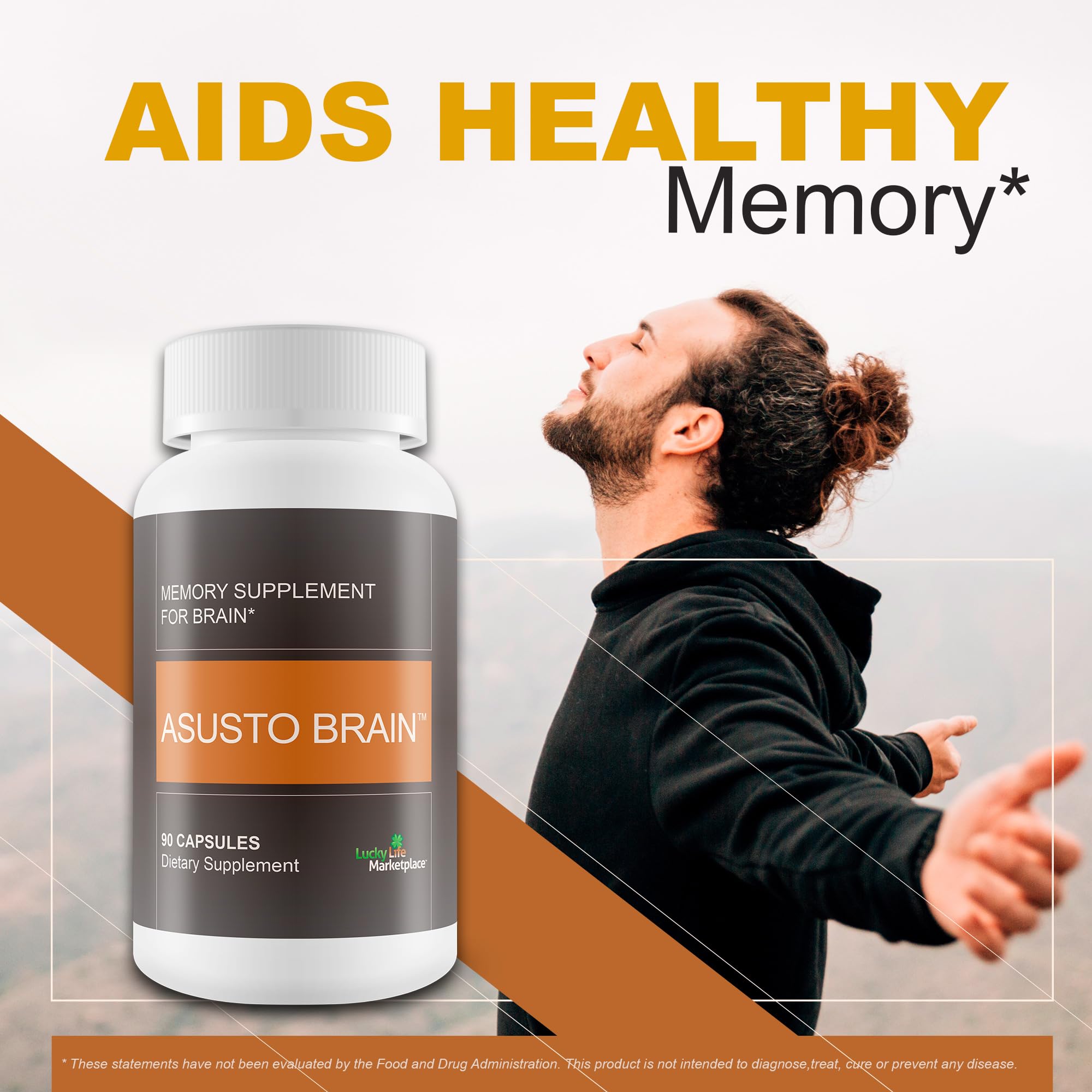 Asusto Memory Supplement for Brain - Improved Capsule Formula - Natural Brain, Memory, & Focus Support - Brain Support - Brain Supplement - Nootropic - Natural Asusto Sandalwood Improved Formula Generic Au supplements