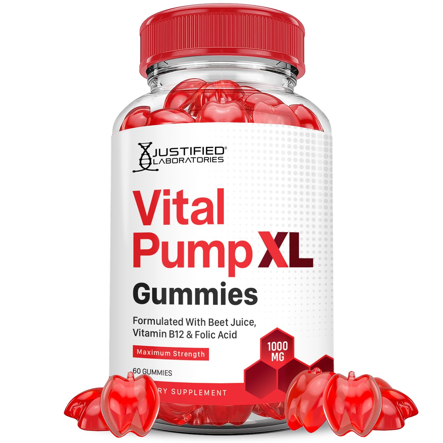 Justified Laboratories Vital Pump XL Performance Gummies 1000MG Advanced Formula Vital PumpXL Formulated with Beet Juice ACV Pomegranate Beet Powder B12 Vegan Non GMO 60 Gummys Justified Laboratories Au supplements