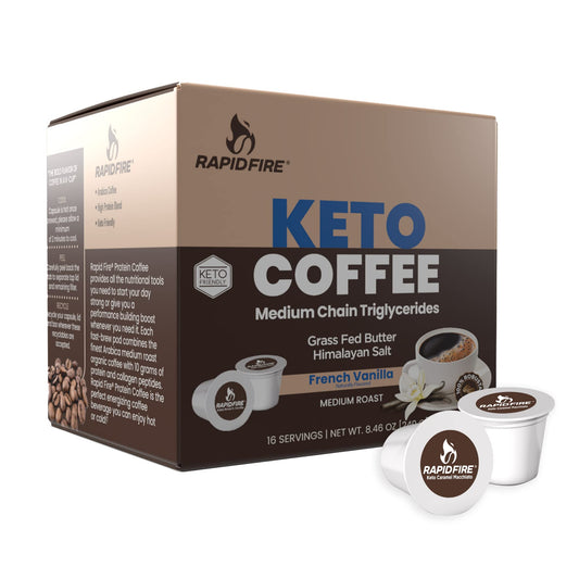 Rapidfire French Vanilla Ketogenic High Performance Keto Coffee Pods, Supports Energy Rapid FireAU supplements