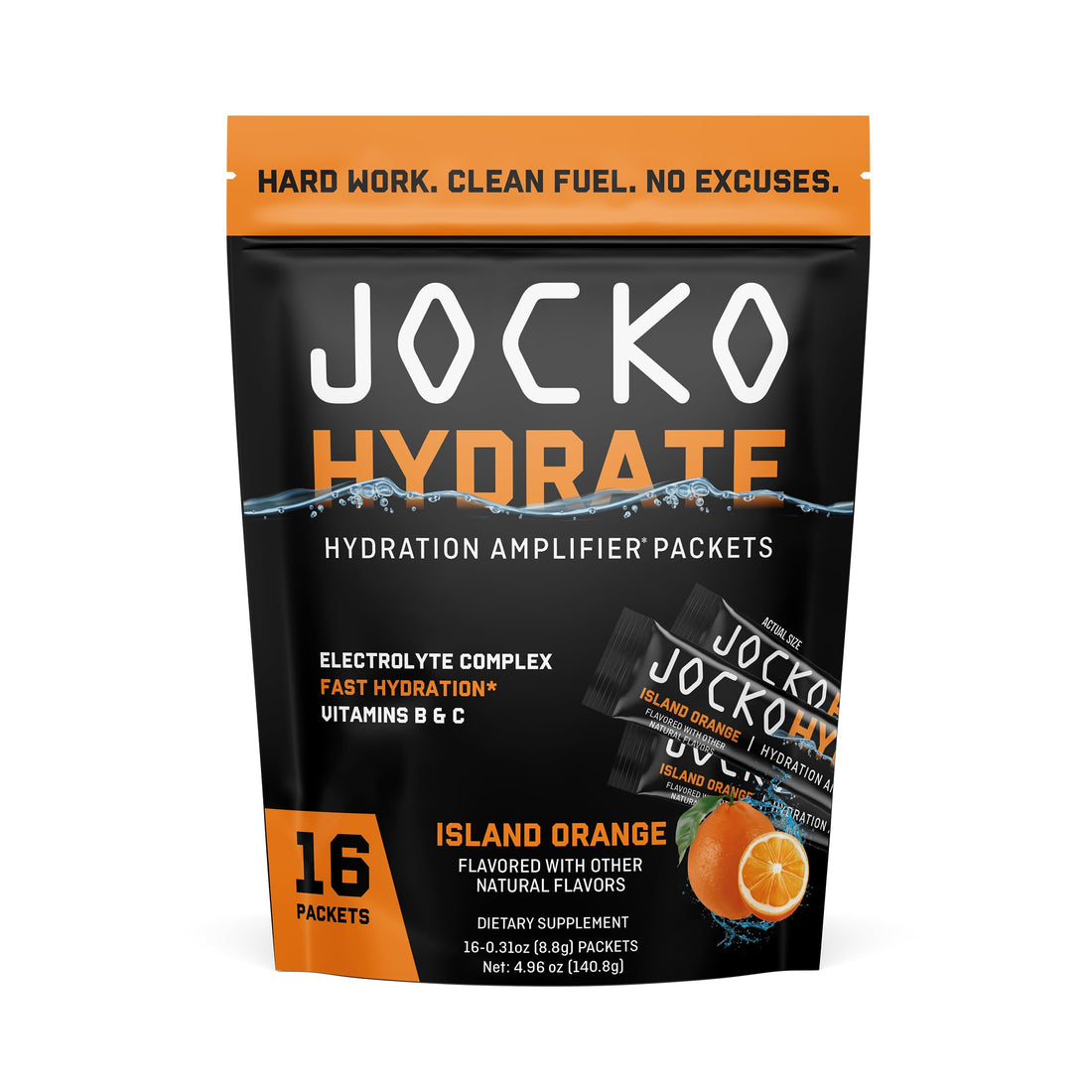Jocko Fuel Hydrate Electrolytes Powder Packets Low Sugar - Hydration Amplifier Packets for Recovery, Dehydration, & Exercise - with Vitamins B6, B12 & C Jocko Fuel uk supplements
