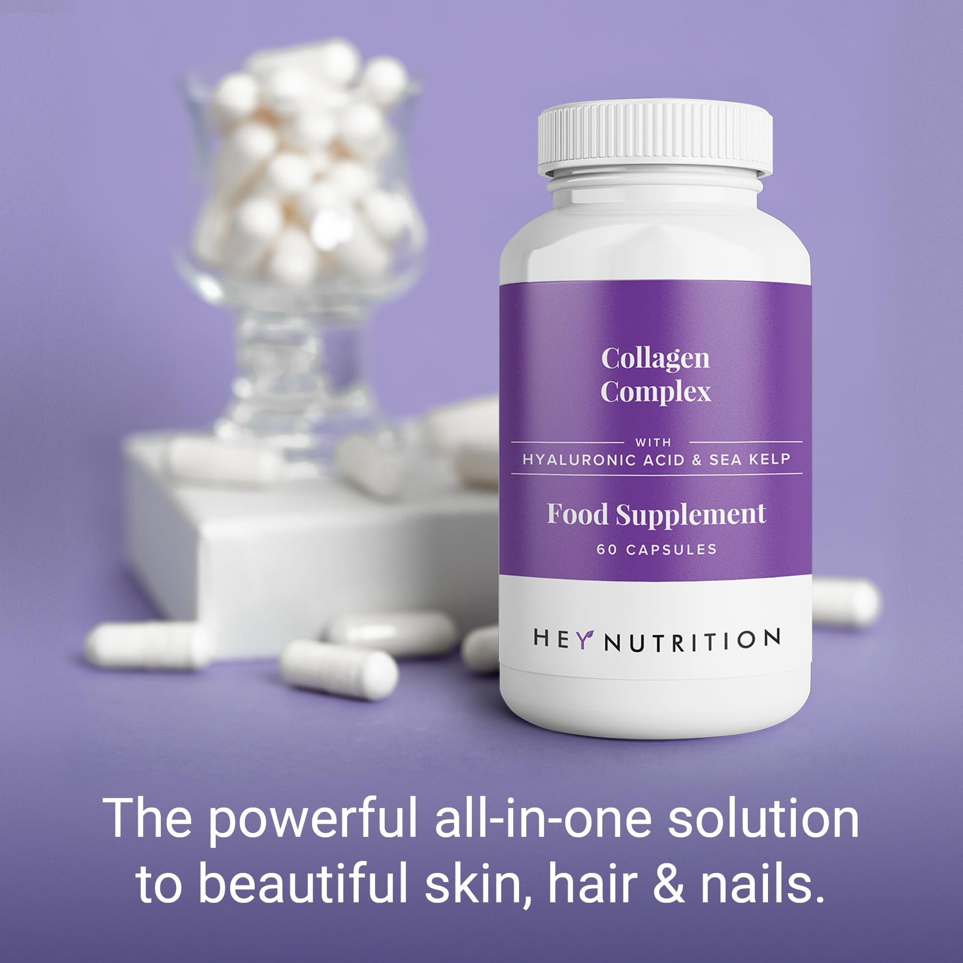Hey Nutrition Collagen Complex Hyaluronic Acid & Sea Kelp Vitamin E, C, Biotin - Healthy Nails, Skin, Hair Hey Nutrition Au supplements