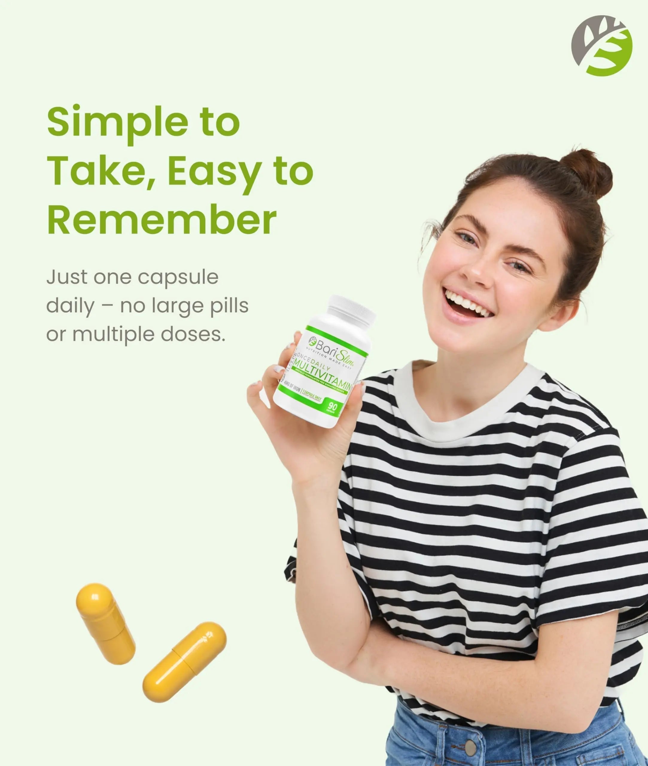 BariSlim Once Daily Bariatric Multivitamin Capsule - 45mg of Iron - Bariatric Vitamin & Supplement for Post Bariatric Surgery Including Gastric Bypass & Gastric Sleeve | 90 Day Supply BariSlim Au supplements