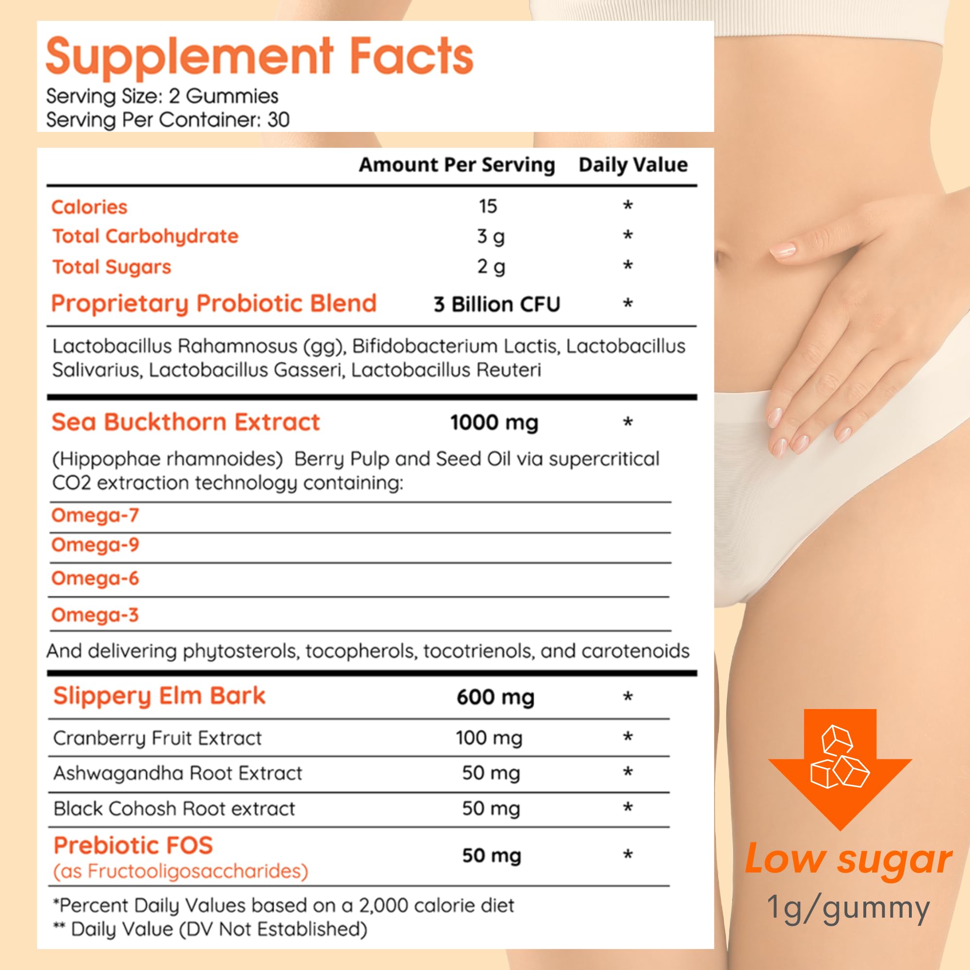 Muun Vaginal Dryness Gummy for Perimenopause Menopause with Slippery Elm Bark, Omega Muun Au supplements