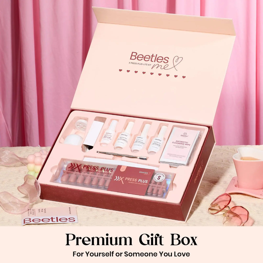 Beetles Cat Eye Nails Kit - Enchanted Aurora | 7 Colors Cat Eye Press On Nails Medium Almond | 224Pcs 16 Sizes All-in-One Kit With Nail Glue,Remover,Builder Top Coat,Nail Lamp Gift beetles Gel Polish AU supplements