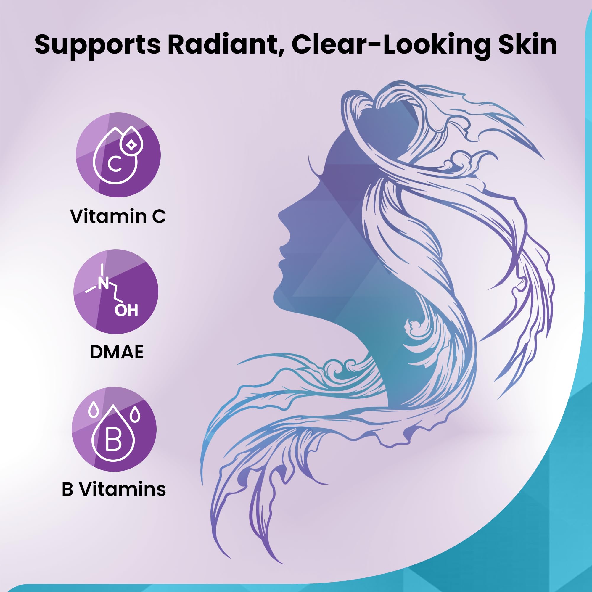 Organic Excellence Hair, Skin and Nails Vitamins for Women & Men – Biotin Supplement 5000 mcg– Hyaluronic Acid - Supports Healthy Hair Growth, Radiant Skin & Strong Nails, 3 Month Supply (90 Tablets) Organic Excellence Au supplements