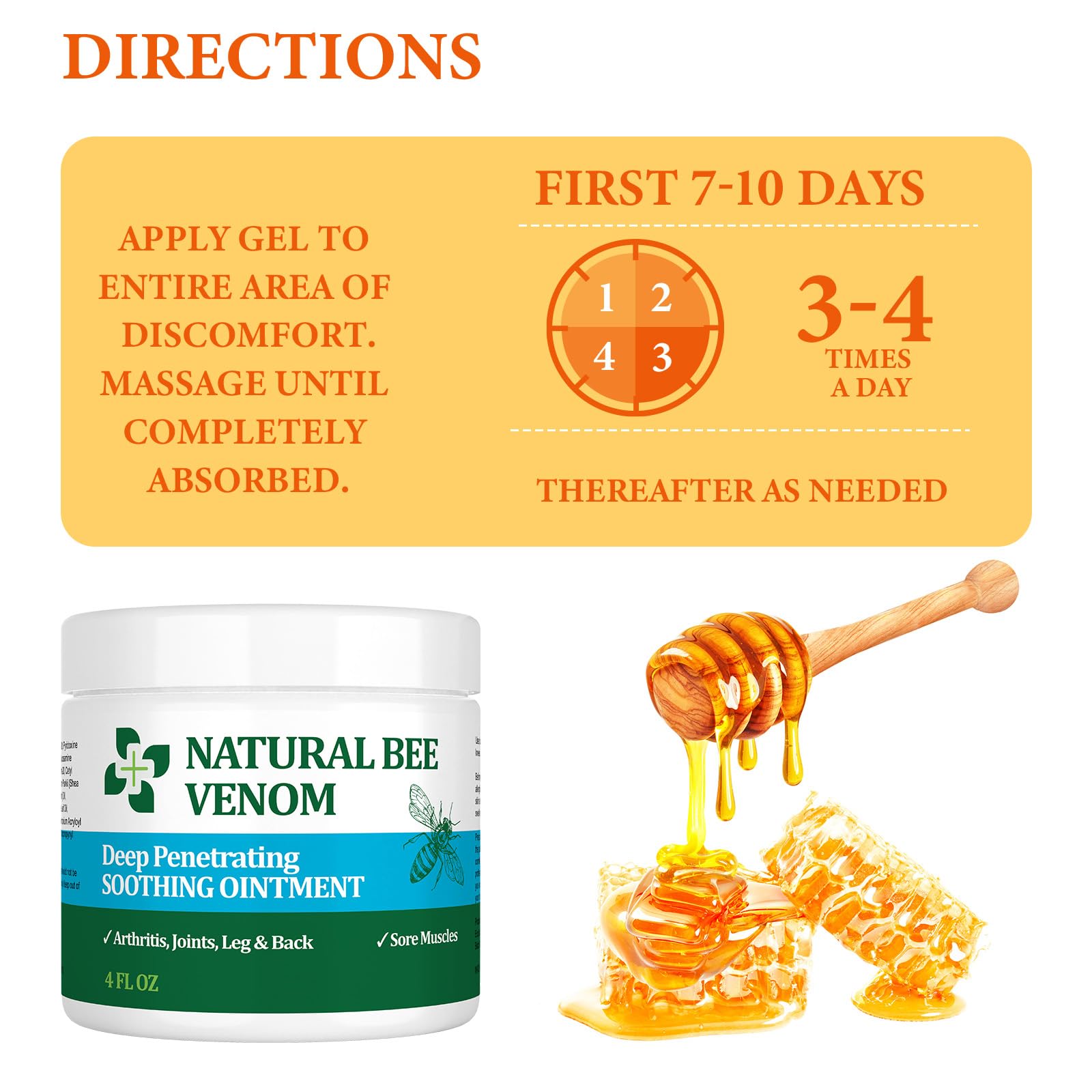 PIBIOOMAP Bee Venom Serum Joint & Muscle & Bone Cream, Pure Natural Ingredients, Fast Acting, Relief Back, Shoulder, Back, Neck, Hands, Elbows, Feet, Leg, Knees, Ankle, for Adults, Elderly PIBIOOMAP Au supplements