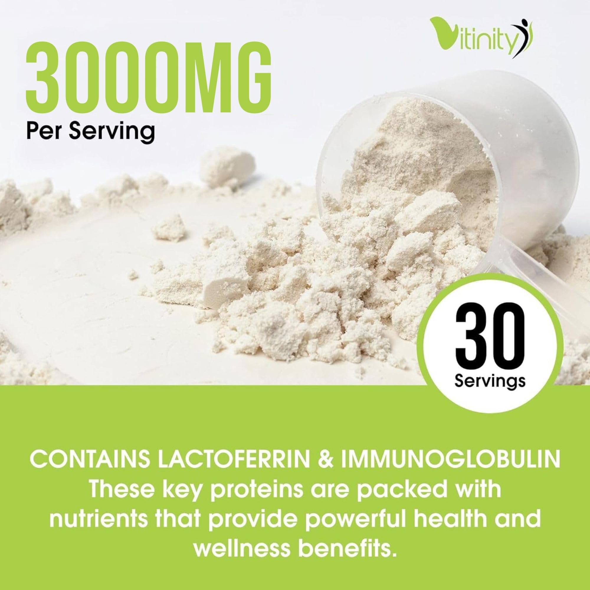 VITINITY Grass Fed Bovine Colostrum Powder for Humans 3000 mg - Natural IgG Colostrum Supplement Gut Health, Immune Support, Muscle Recovery, Wellness | Pure Colostrum Superfood,Unflavored 2 Pack VITINITY Au supplements