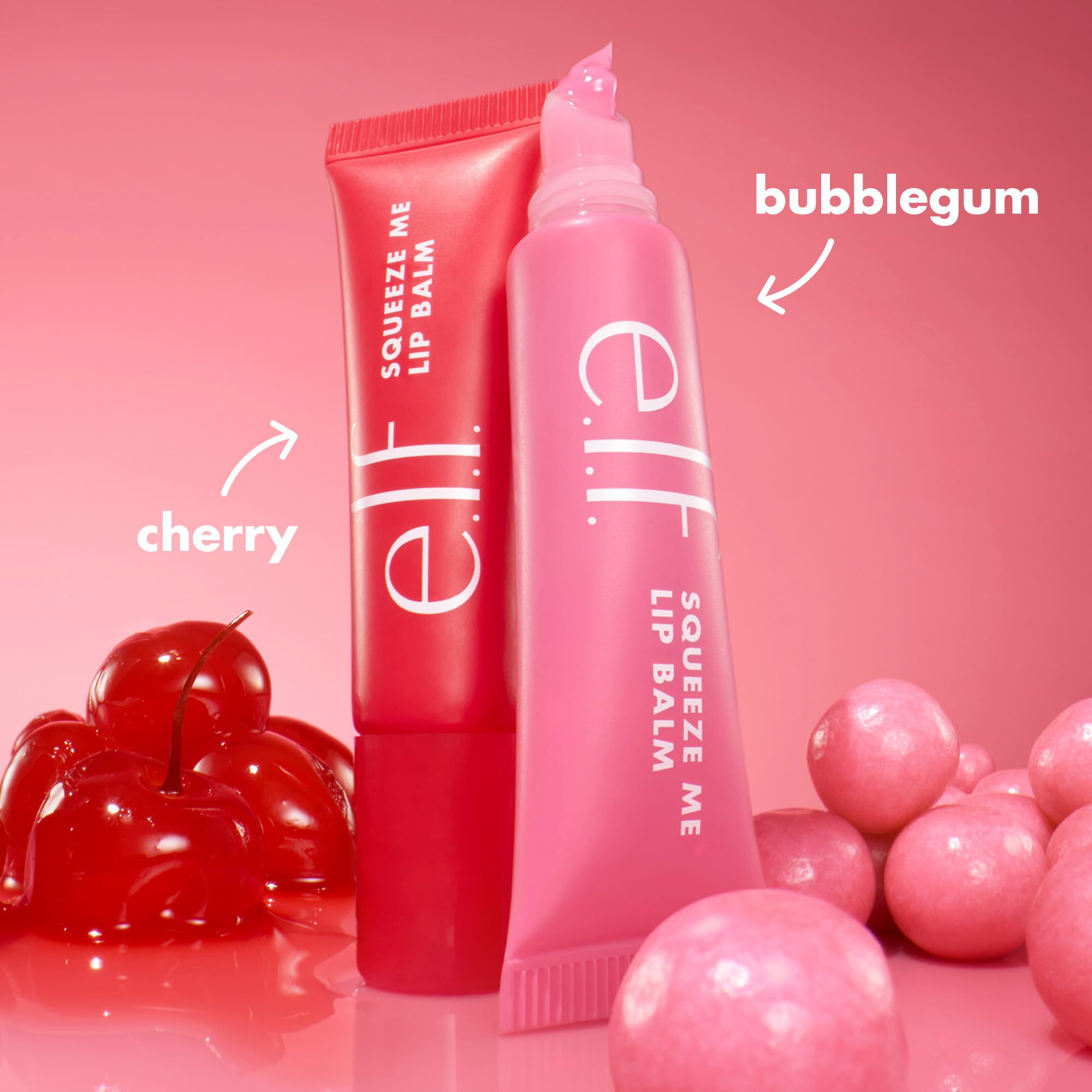e.l.f. Squeeze Me More Lip Balm Duo, Moisturizing Balm For A Sheer Tint Of Color, Made With Hyaluronic Acid, Vegan & Cruelty-Free, Cherry & Bubblegum e.l.f. Au supplements