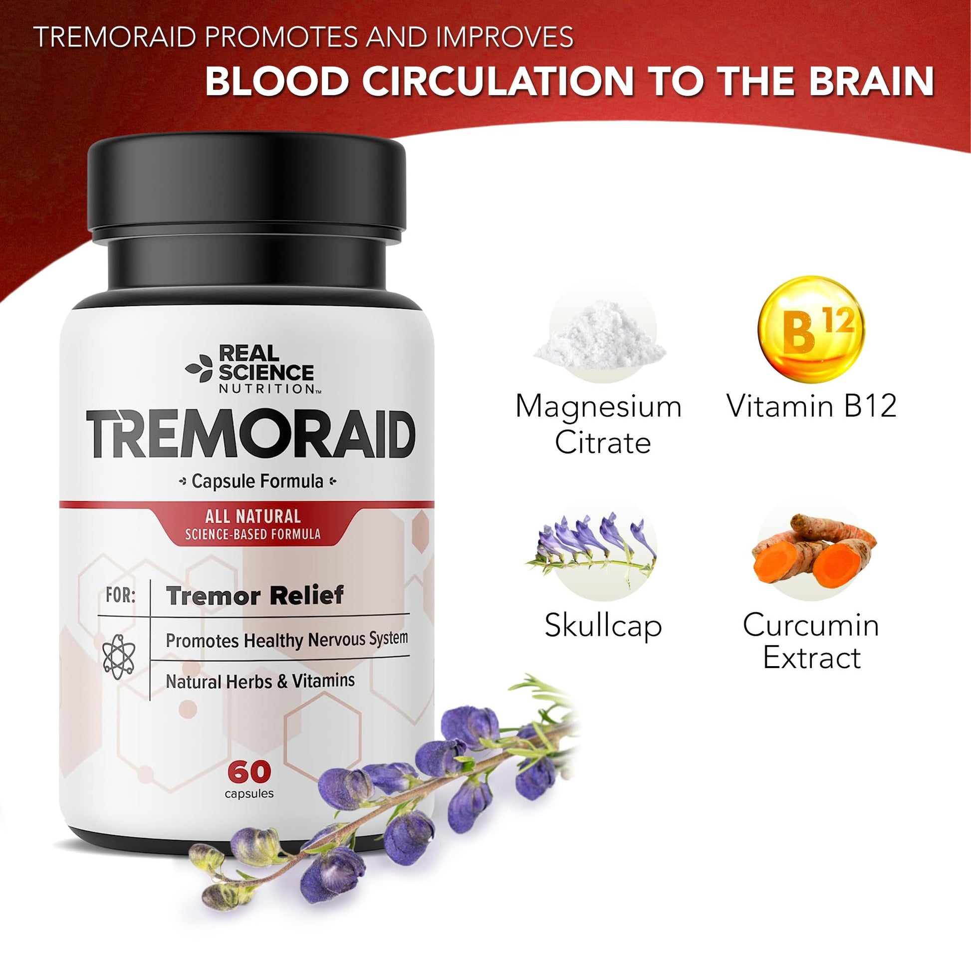 Tremoraid Essential Tremor Relief Supplements (60 Caps)* (3 Bottles) Tremoraid Au supplements