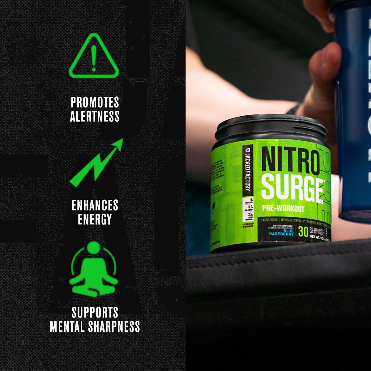Nitrosurge Pre-Workout & Creatine Monohydrate - Pre Workout Powder With Creatine Jacked Factory Au supplements