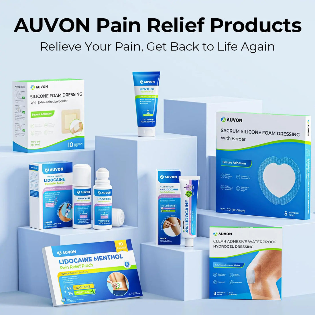 AUVON Max Strength Lidocaine Pain Relief Roll-On with Lavender Essential Oil, No Mess Applicator, Quick Absorbing to Numb & Soothe Pain Relief for Knees, Shoulders, 2.5 Oz, 2 Packs AUVON uk supplements