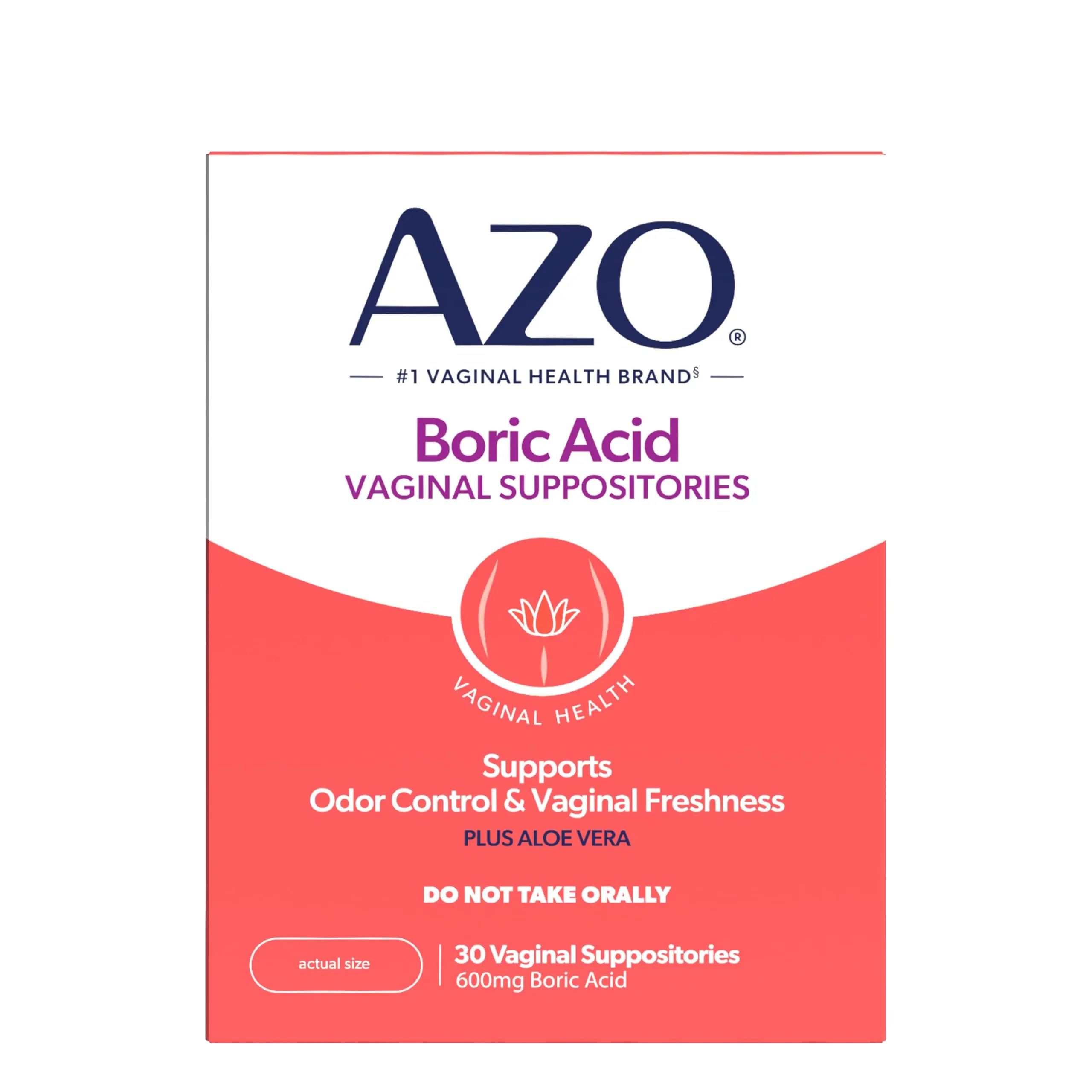 AZO® Boric Acid Vaginal Suppositories for Women, Helps Support Odor Control with Clinically Studied Boric Acid, Non-GMO, 30 Count AZO Au supplements