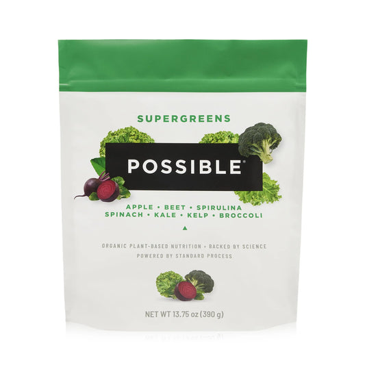 Possible SuperGreens - Potent Superfoods Blend - Plant-Based Antioxidant Support - Greens Powder Supplement & Drink Mix - Non-GMO, Vegan & Gluten-Free - SuperGreens (30 Servings) PossibleAU supplements