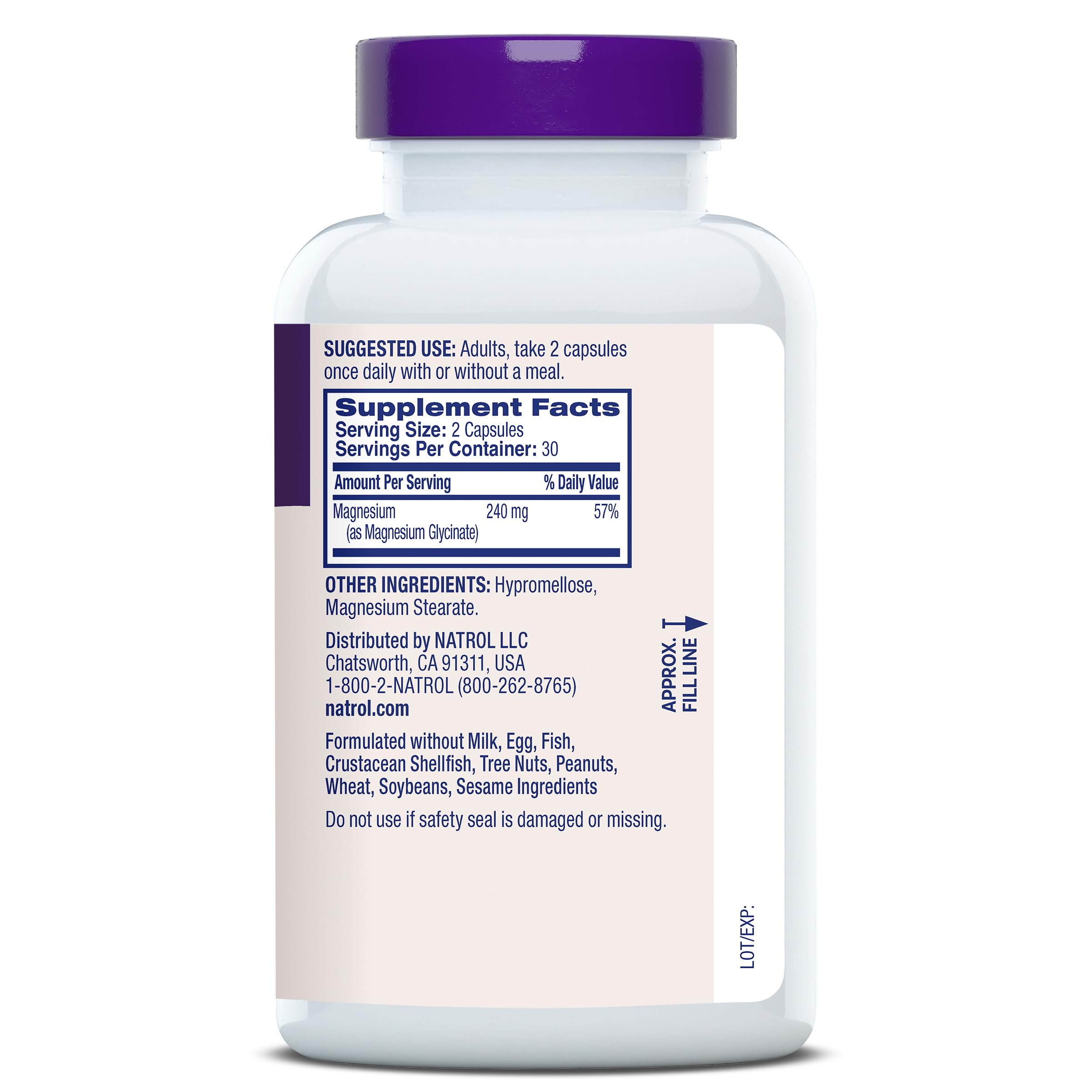 Natrol Magnesium Glycinate Supplements 240 mg - High Absorption - Calm Magnesium Glycinate for Sleep - 60 Capsules, 30 Day Supply Natrol Au supplements