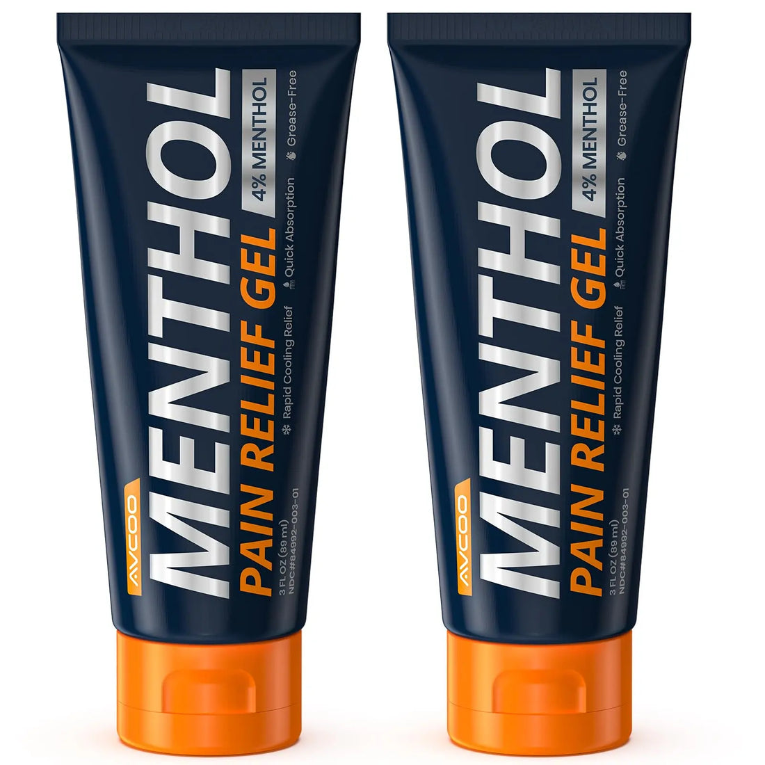 AVCOO 4% Menthol Pain Relief Gel, Cooling Sensation for Arthritis, Knees, Joint, Sore Muscle, Neck, Shoulder and Lower Back Pain Relief, Grease-Free Gel, 2 Packs (3 OZ Per Pack) AVCOO uk supplements
