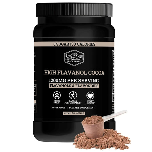 Black Forest High Flavanol Cocoa Powder (1200mg Flavanols & Flavonoids Supplements)10X More Flavanols (Epicatechin) Than Cocoa & 600mg of Epicatechin Supplement Black ForestUS supplements
