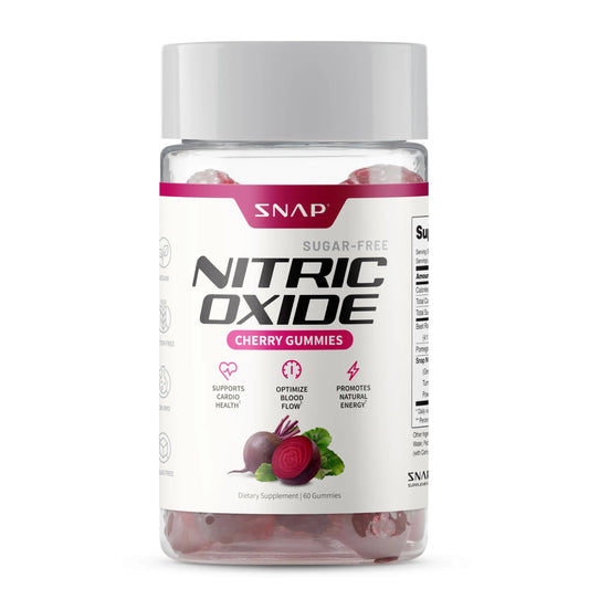 Snap Supplements Nitric Oxide Gummies - Beet Root Extract 300mg, Sugar Free Beetroot Supplement with Pomegranate Powder for Circulation & Natural Energy, 60 Vegan Gummies, Cherry Flavor Snap SupplementsAU supplements