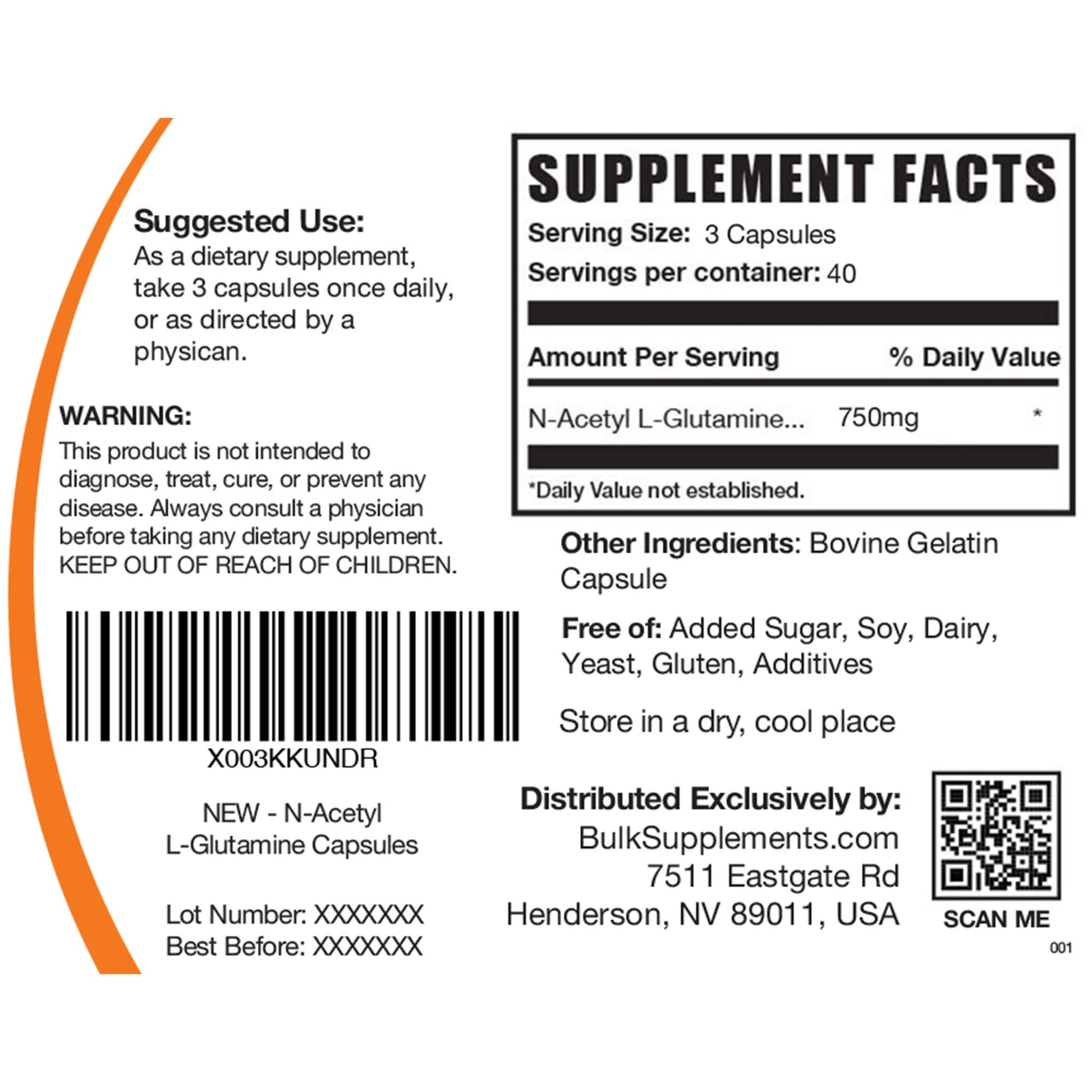 BULKSUPPLEMENTS.COM N-Acetyl L-Glutamine Capsules - Glutamine Supplement BULKSUPPLEMENTS.COM Au supplements