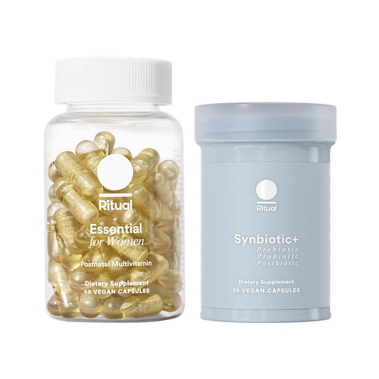 Ritual Postnatal Multivitamin and Gut Duo Supplements with Postnatal Vitamins and Synbiotic+: 3-in-1 Probiotic, Prebiotic, Postbiotic, Supports Lactation, and Gut Health, 30 Day Supply RitualAU supplements