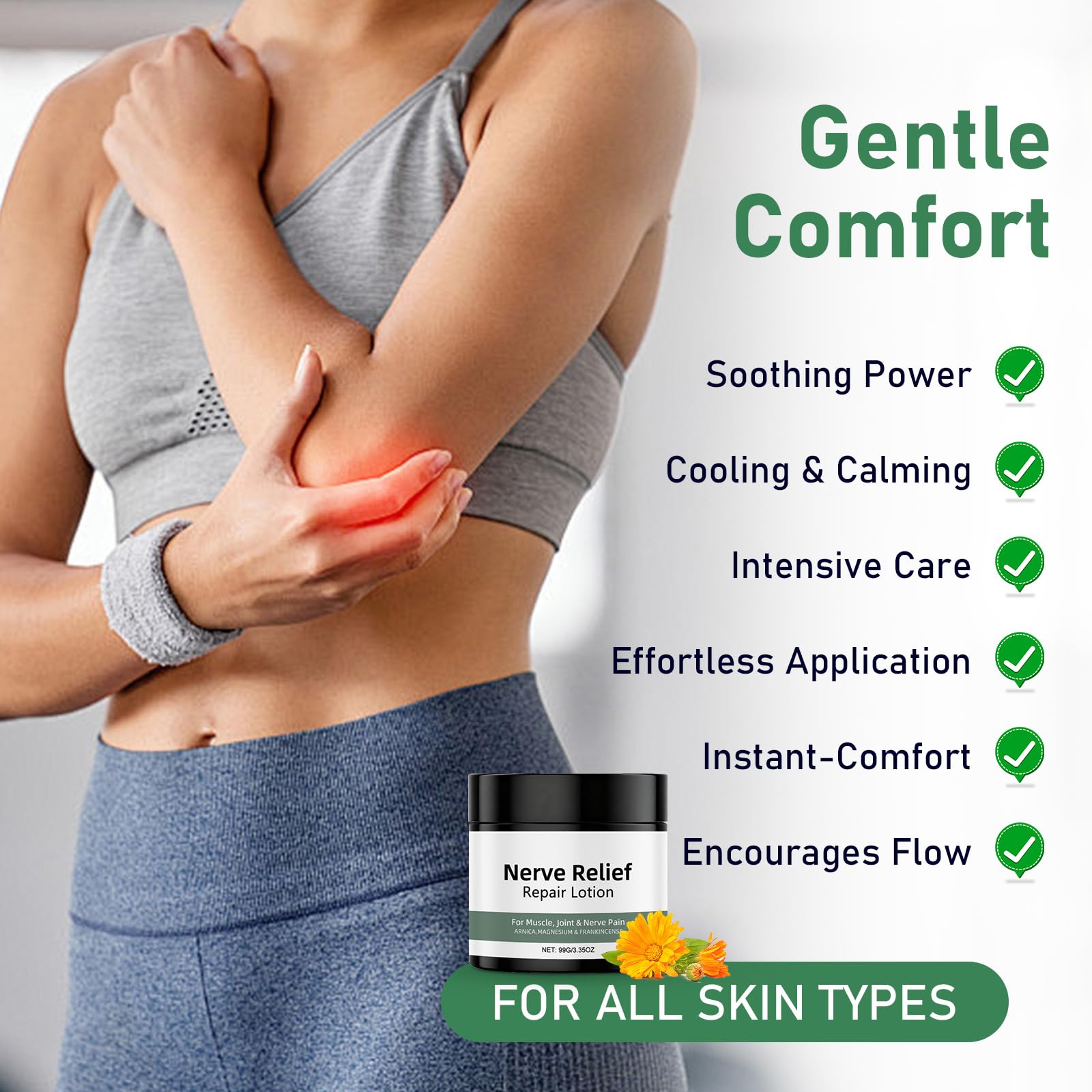 Vincofoo 2PC Nerve Relief Repair Lotion Cream, Neuropathy Lotion with Arnica, Deeply Moisturizes Skin, Keep Soft Smooth, Suitable for Muscle, Lumbar, Neck, Hands and Feet Vincofoo Au supplements