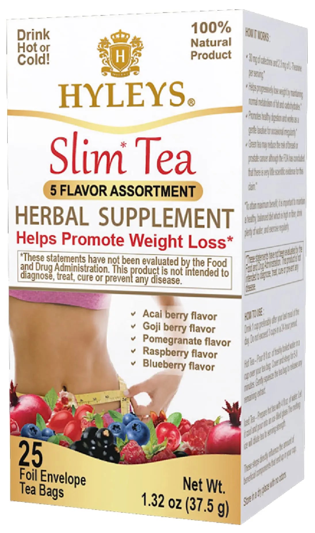 Hyleys Slim Tea 5 Flavor Assortment - Weight Loss Herbal Supplement Cleanse Hyleys Tea uk supplements