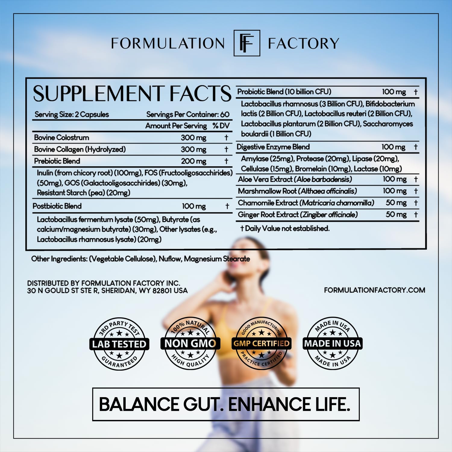 Formulation Factory Probiotics for Women & Men - Gut Intellect 10-in-1 Digestive Enzymes with Prebiotics and Postbiotics - Total Gut Health Supplement - 120 Capsules, 2 Month Supply Formulation Factory Au supplements