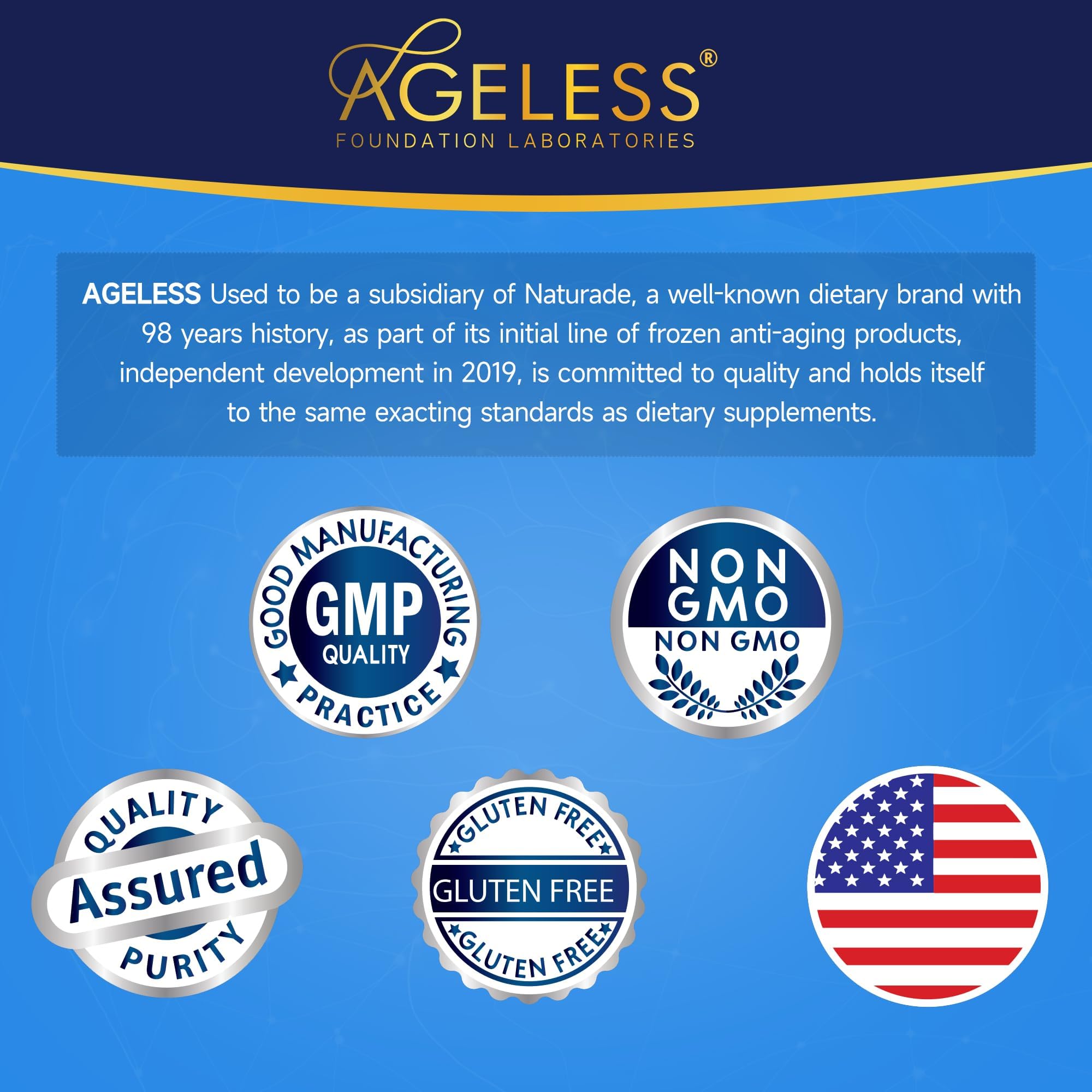 Ageless Brain Supplements for Memory and Focus 1000 MG | Cognitive Improvement | Formulated with Clinically Studied Ingredients | Support Mental Clarity & Neuro Health | Vitamin B6, B12, 60 Capsules Ageless Foundation Laboratories Au supplements