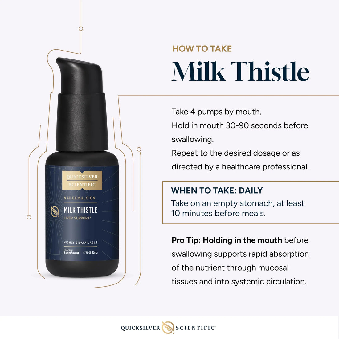 Quicksilver Scientific Nanoemulsified Milk Thistle - Silymarin Liquid with Liposome Delivery System - Immune, Detox + Liver Cleanse Support (1.7oz / 50ml) Quicksilver Scientific Au supplements