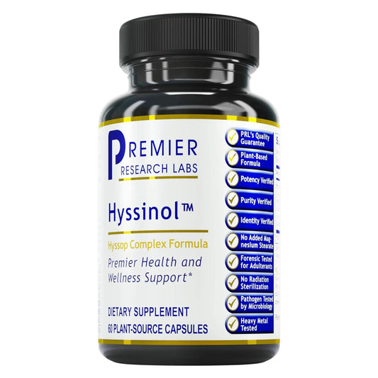 Premier Research Labs Hyssinol - Hyssop Herb, Hyssop Capsules, Wellness Pills with Organic Hyssop Dry Herb, Dietary Supplement with Green Tea, Antioxidant Support - 60 Vegetarian Capsules Premier Research LabsAU supplements