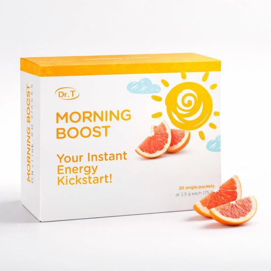 Dr. T On-the-go Packs – Morning Boost Formula – No Water Needed, Direct-to-Mouth – with Vitamins C, B6, B12 & Camu-Camu Extract – Supports Focus, Energy & Well-Being – Grapefruit, 30 Packs Dr. TAu supplements