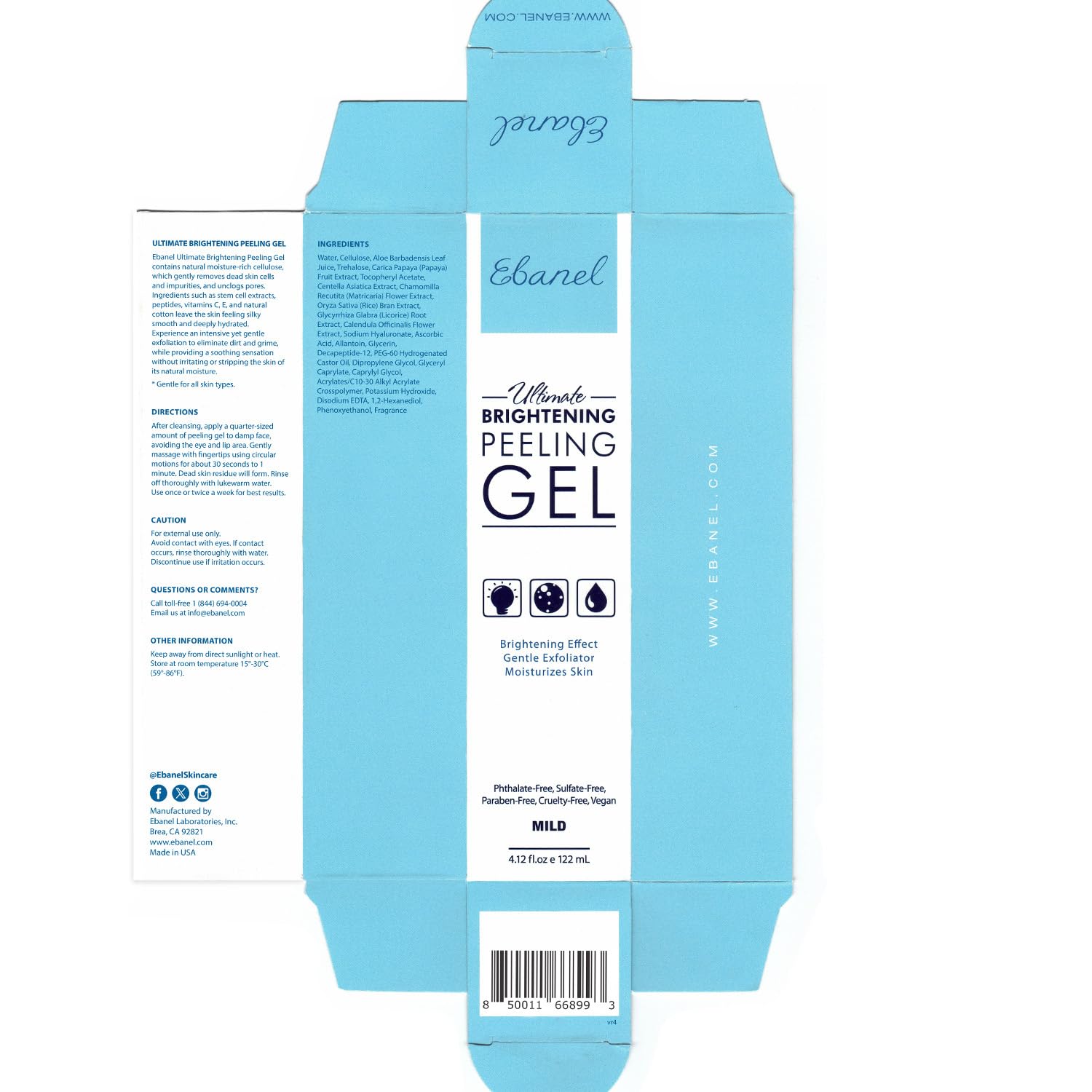 Ebanel Bundle of Hyaluronic Acid Serum, and Exfoliating Face Scrub Peeling Gel, 4.12 Oz Ebanel buy supplements Au