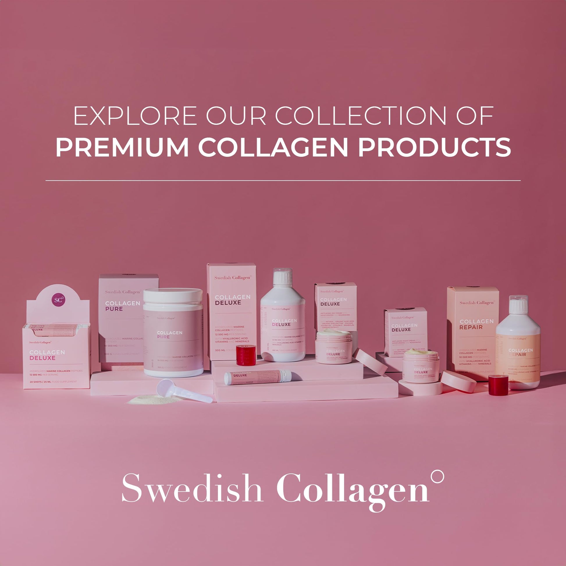 Swedish Collagen - 12500mg Collagen Deluxe 500ml I Hydrolyzed Marine Collagen Peptides (Type I & III) Swedish Collagen Au supplements