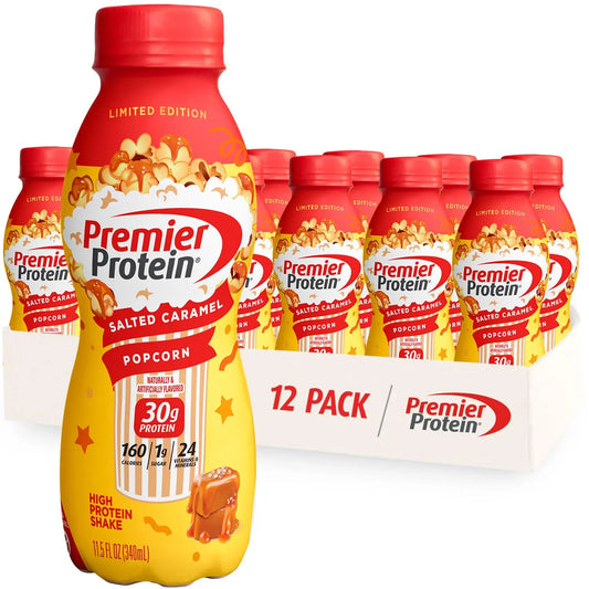 Premier Protein Shake Limited Edition Salted Caramel Popcorn, 30g 1g Sugar 24 Vitamins Premier ProteinAU supplements