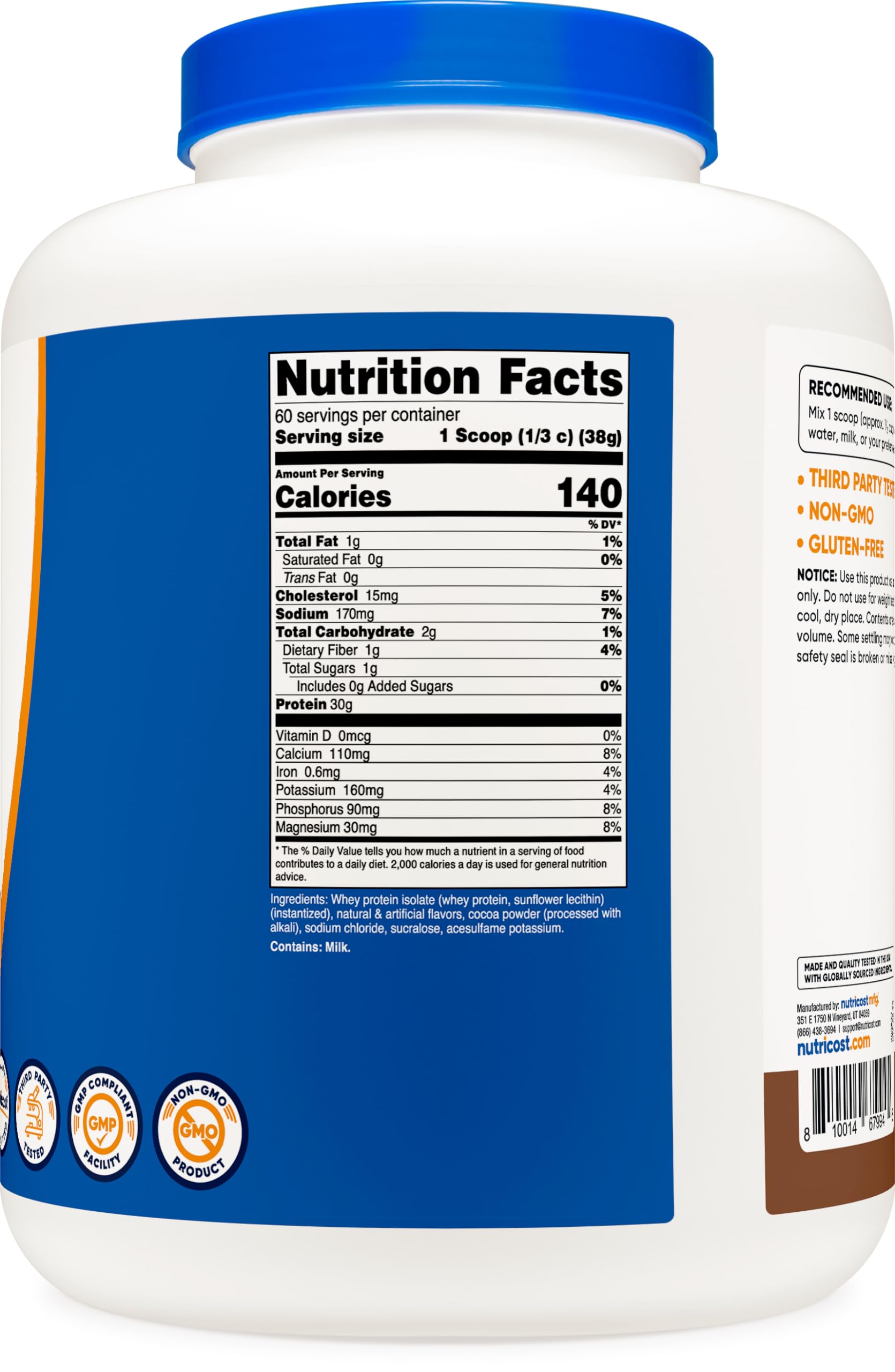 Nutricost Whey Protein Isolate (Mocha) 5LBS - Gluten Free & Non-GMO Nutricost Au supplements