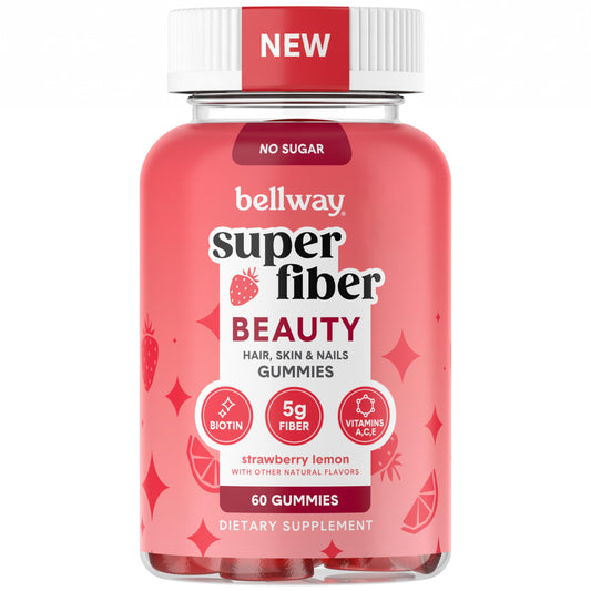 Bellway Super Fiber Gummies + Beauty – Sugar Free Fiber Supplement with Biotin & Vitamins A C E – Supports Digestive Health, BellwayUS supplements