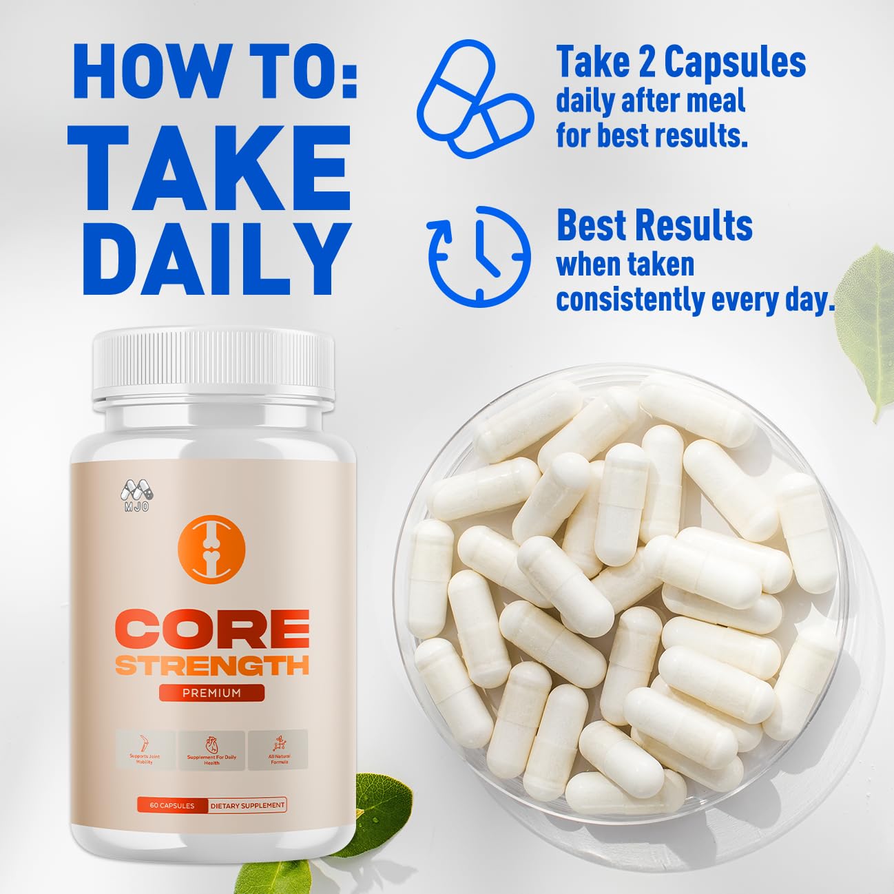 Core Strength Joint Support Capsules, Official Core Strength Supplement Pills with All Natural Ingredients, Advanced Overall Health and Wellness Support with Max Strength Multivitamins (60 Capsules) MJO Au supplements