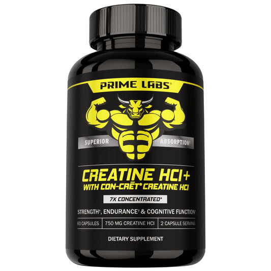 Prime Labs Creatine HCl Capsules - with CON-CRĒT®, Rhodiola Root Extract, & L-Theanine - Muscle Support, Endurance, Cognitive Function - for Men & Women - 60 Pills Prime LabsAU supplements