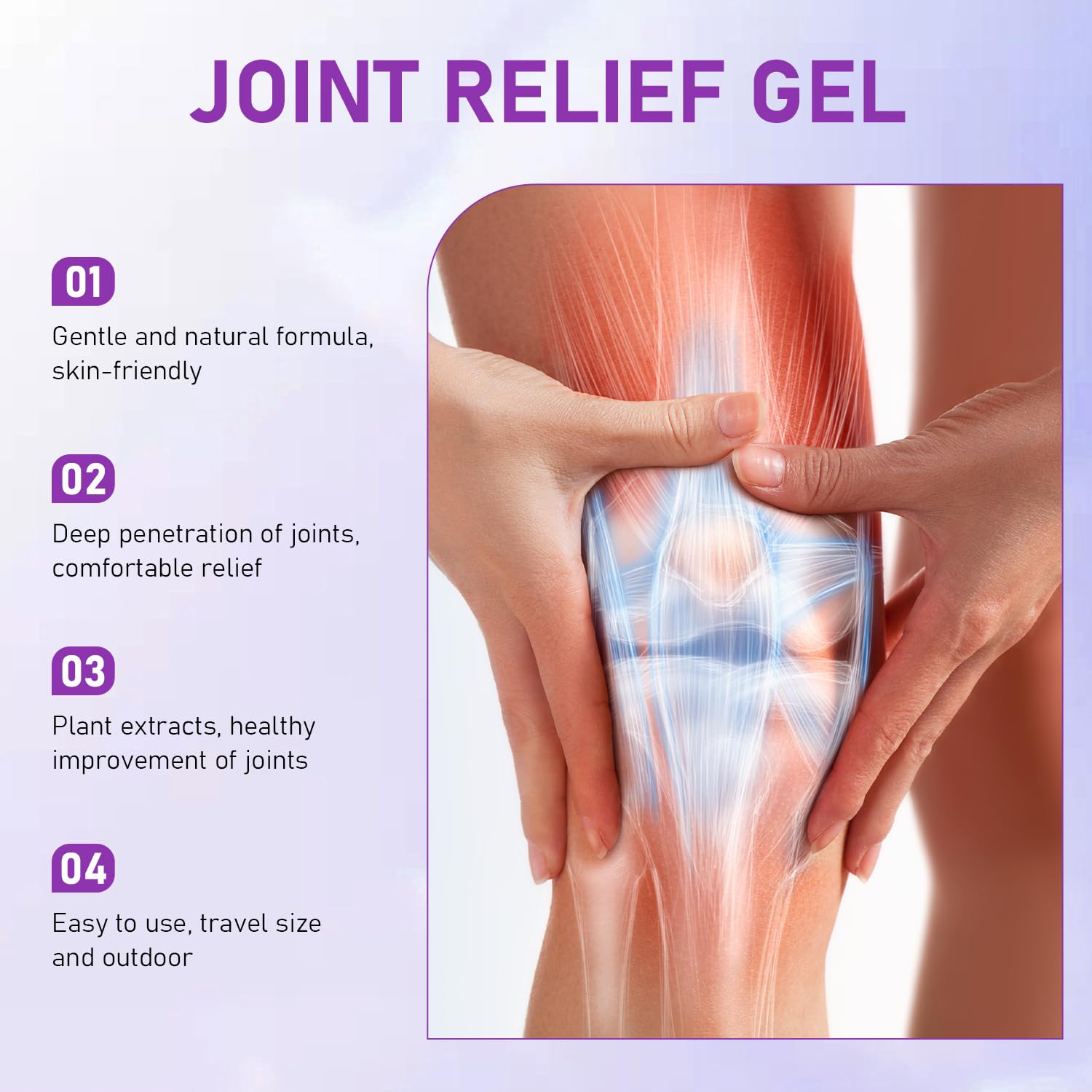 2PCS Soothing Relief Massage Gel, Joint Gel Purple Gel Cooling Activities Throughout The Body, Soothing Knees, Lumbar, Neck, Back, Shoulders, Hands, and Feet iaredon Au supplements