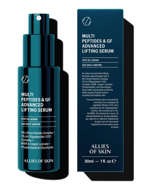 Allies of Skin Multi Peptides & Growth Factor Collagen Boosting Face Serum | Skin Tightening Anti-Aging Complex with 9% Peptides| Firms Sagging Skin & Visibly Reduces Wrinkles (1 oz) Allies of SkinAU supplements