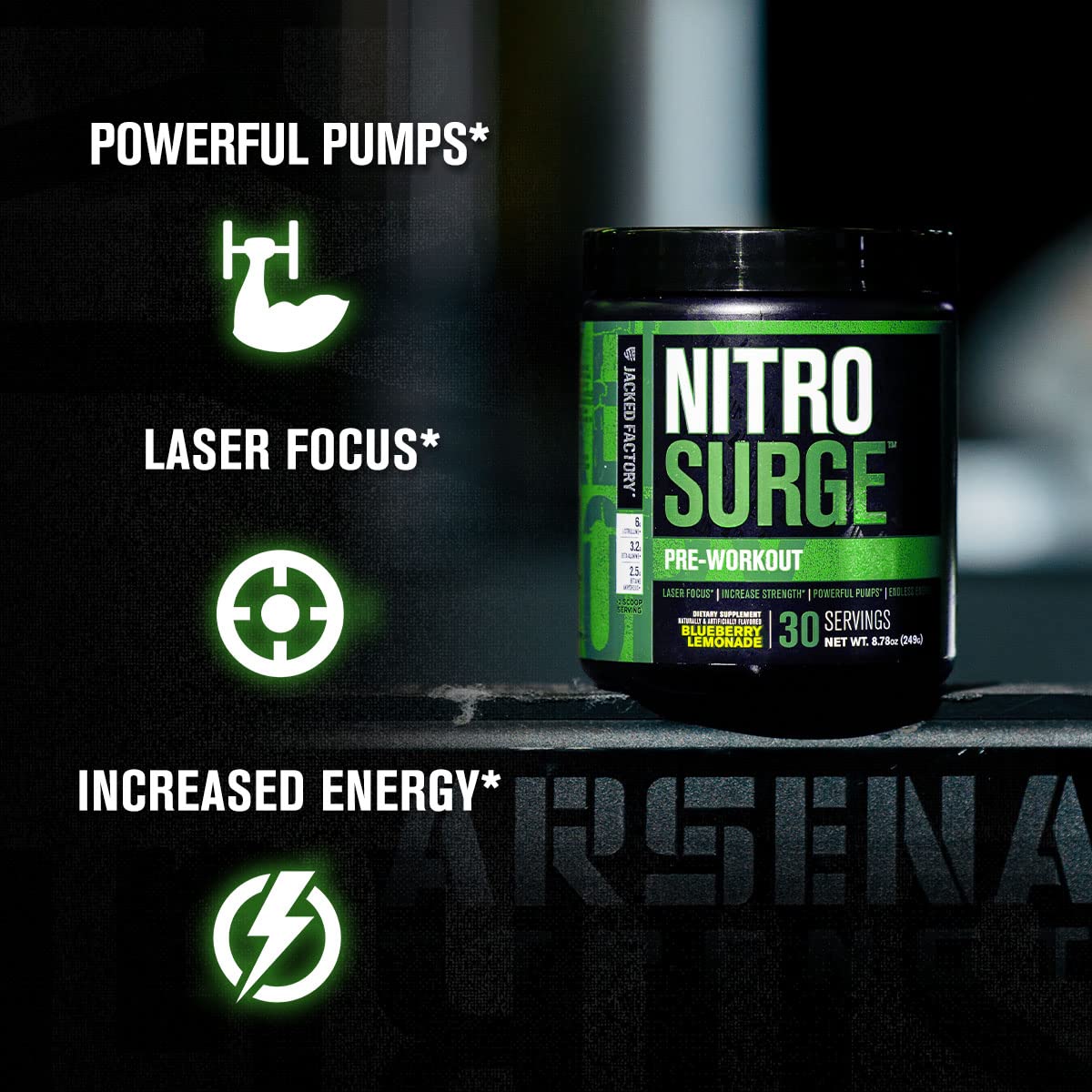 Jacked Factory Nitrosurge Pre-Workout in Cherry Limeade & Build XT Muscle Building Jacked Factory Au supplements