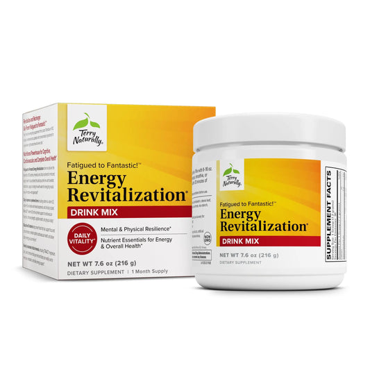 Terry Naturally Fatigued to Fantastic Energy Revitalization - Drink Mix for Energy with L-Tyrosine, Vitamins A, D3, E & B - Supports Heart Health - 7.6 oz (30 Servings) Terry NaturallyAU supplements