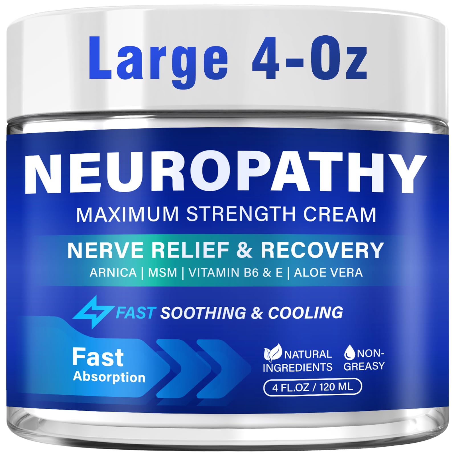 Neuropathy Nerve Relief Cream, Large 4 Oz, Nerve Savior for Neuropathy-Maximum Strength for Feet, Hands, Legs ＆ Toes, Neuropathy Cream with Arnica, Vitamin B6, Aloe Vera ＆ MSM, 120 ml TRPLKJE Au supplements