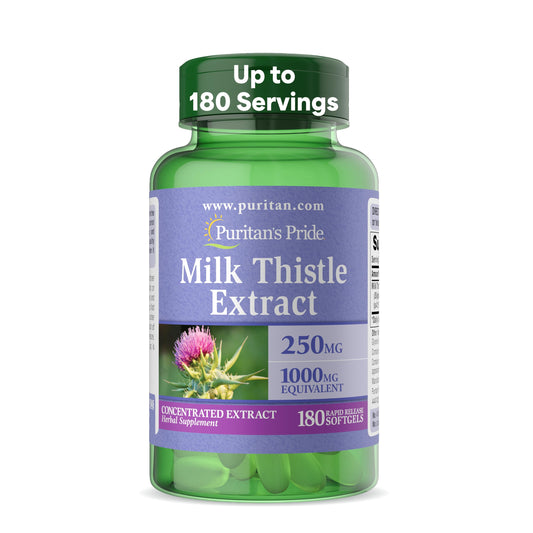 Puritan's Pride Milk Thistle Silymarin 4:1 Concentration Extract 250 mg (1000 mg Equivalent) Puritan's PrideUS supplements