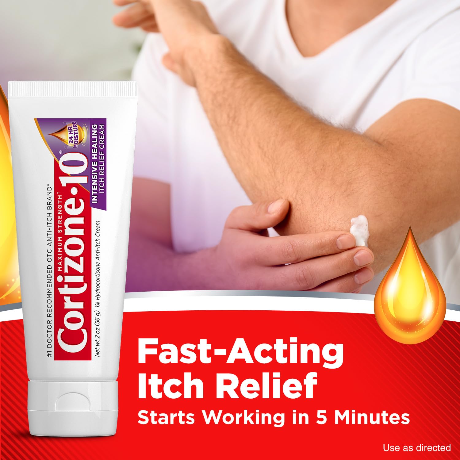 Cortizone-10 Maximum Strength Intensive Healing Itch Relief Cream, 1% Hydrocortisone, Fast-Acting, Anti-Itch Cream for Bug Bites, Rash, Eczema, Psoriasis, Poison Ivy, Oak, Sumac & More, 2 oz Cortizone 10 Au supplements