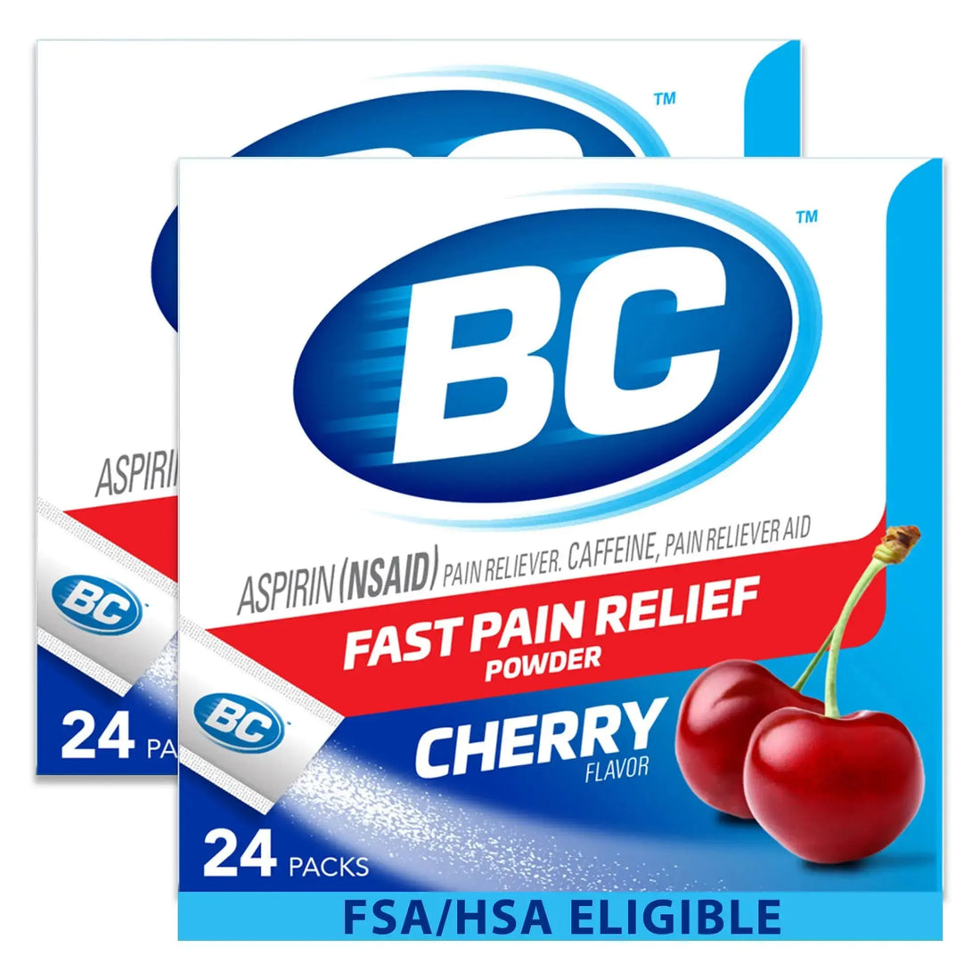 BC Powder Pain Reliever, Cherry Flavor Aspirin Dissolve Packs, 24 Count Powder Packets (2 Pack) BC uk supplements