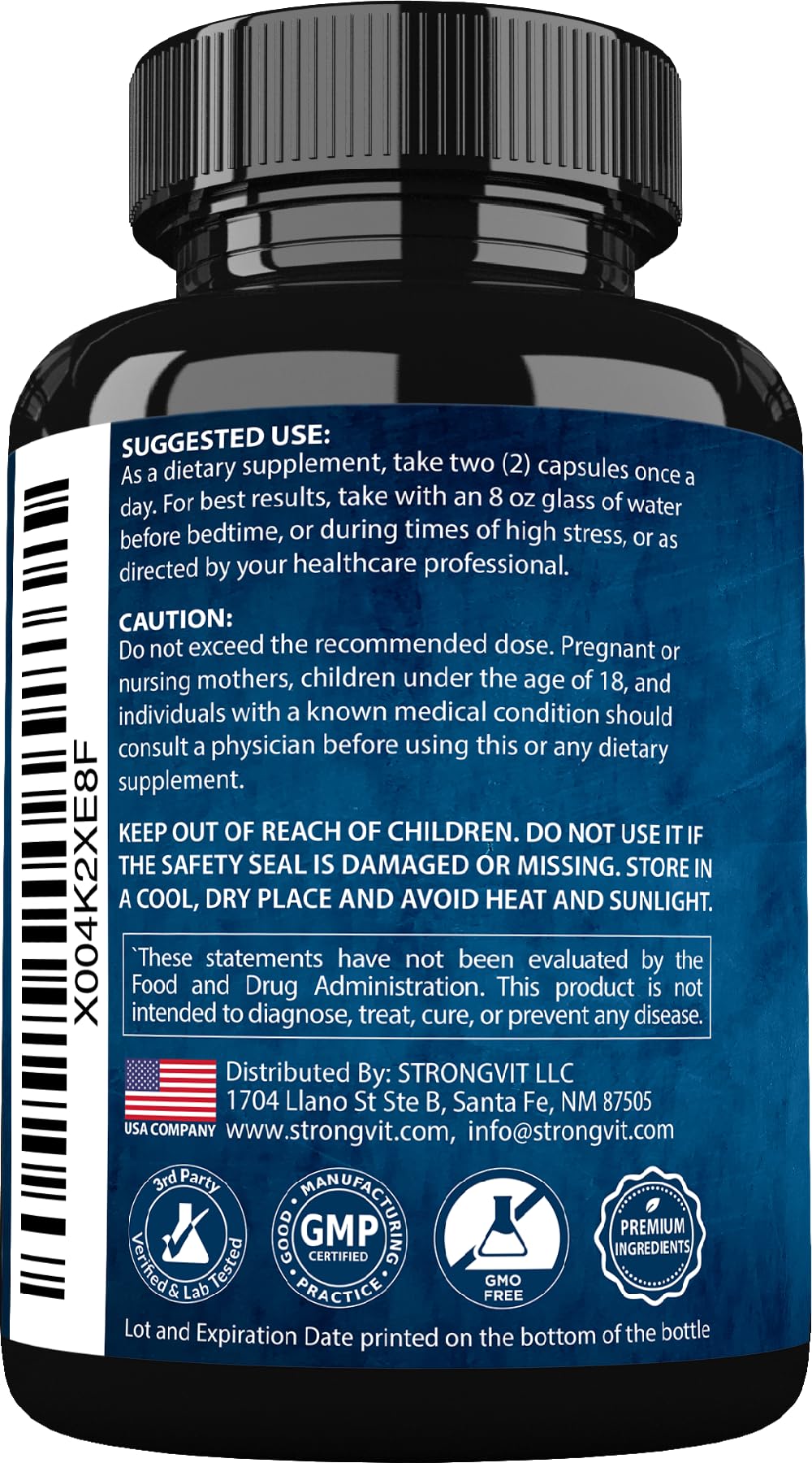 StrongVit Cortisol Supplements for Women and Men with Magnesium, Ashwagandha & L-Theanine. High Cortisol Reducer, Manager, Detox, Lower and Control. Sleep Support & Stress Relief, USA StrongVit Au supplements