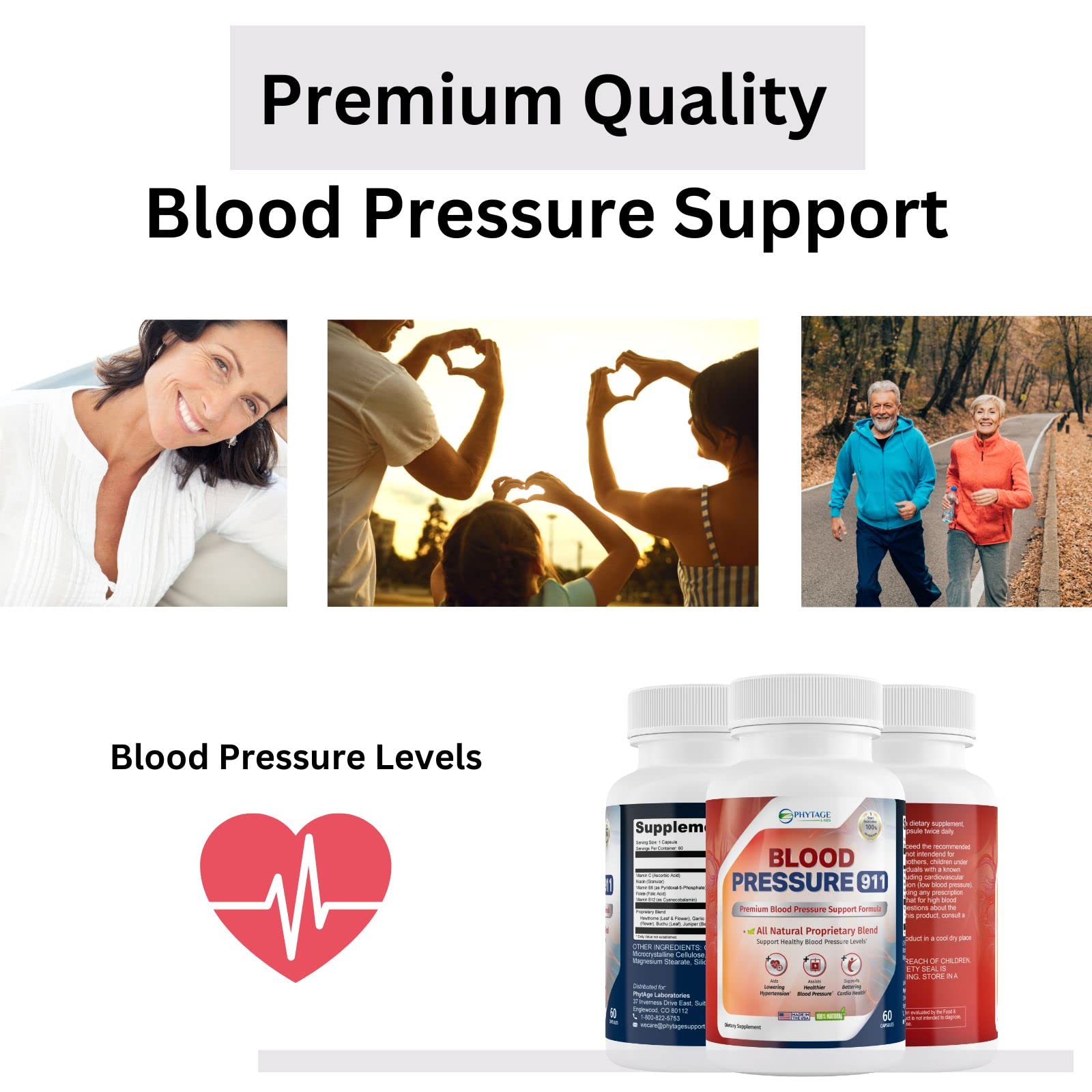Phytage Labs Blood Pressure 911 Premium Supplement - BP Support Pills. 60 Capsules Phytage Labs Au supplements