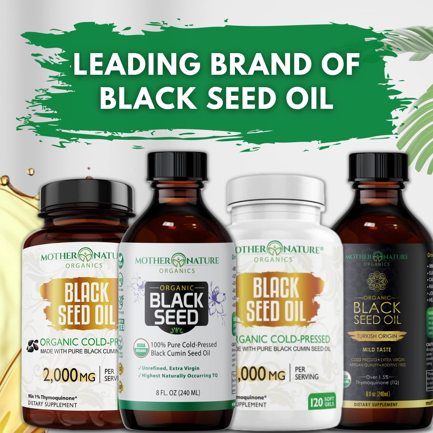 Organic Black Seed Oil 2000mg - 60 Softgel Capsules (Non-GMO) Premium Cold-Pressed Mother Nature Organics Superfoods for Organic Living Au supplements