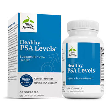 Terry Naturally Healthy PSA Levels - Dietary Supplement for Healthy Prostate & Hormone Balance Support - Herbal Supplement with Curcumin, Turmeric Essential Oil & Grape Seed Extract - 60 Softgels Terry Naturally Au supplements